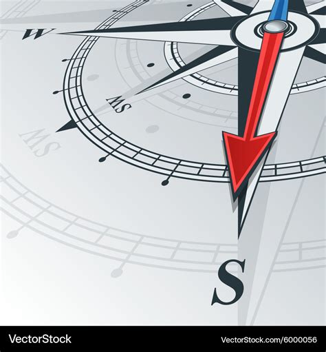 Compass south Royalty Free Vector Image - VectorStock