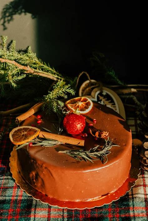 Christmas Ball on Chocolate Cake · Free Stock Photo