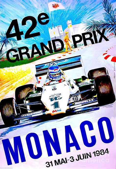 MONACO Vintage Grand Prix Auto Print Painting by Tiffany Rogers | Fine ...