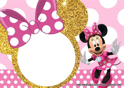 Minnie Mouse 1St Birthday Invitation Template