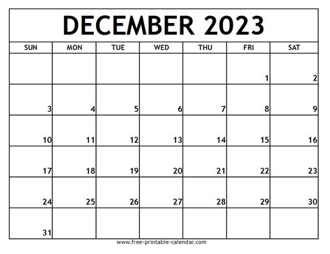 Calendar 2023 December Printable Free – Get Calendar 2023 Update