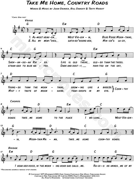 #leadsheet #download #country #denver #roads #sheet #music #print #john ...