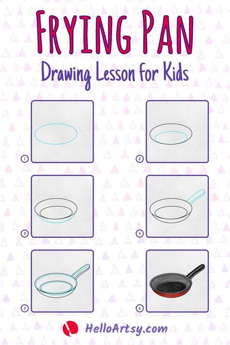 How to Draw a Frying Pan - (6 EASY STEPS!) in 2022 | Drawing lessons for kids, Drawings, Easy ...