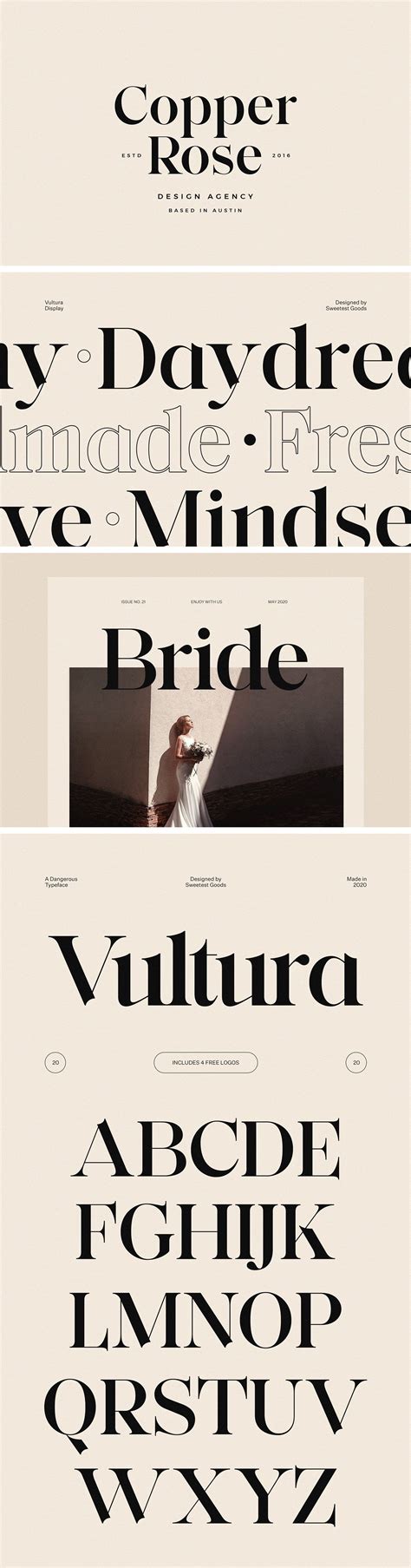 Vultura - Classic Font Free Logos by Sweetest Goods on @creativemarket Serif Typeface, Logo ...