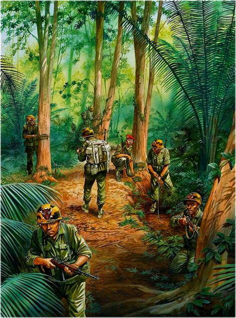 US troops in the jungle of Vietnam Vietnam Art, Vietnam History, Vietnam War Photos, South ...