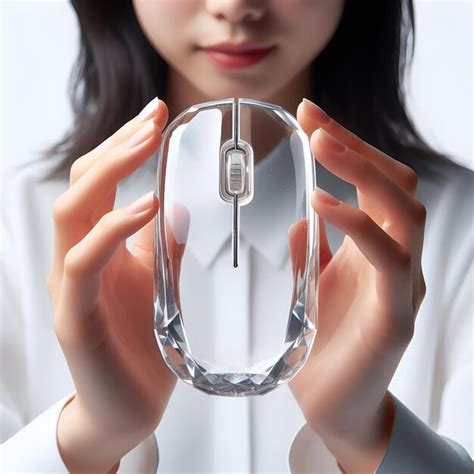 Premium Photo | Modern crystal clear computer mouse on white background generated by AI