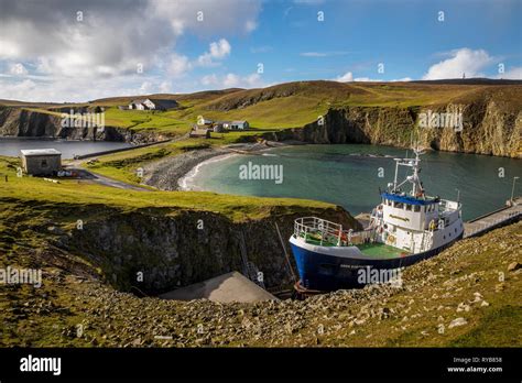 Fair Isle; Bird Observatory Before Fire; Shetland; UK Stock Photo - Alamy