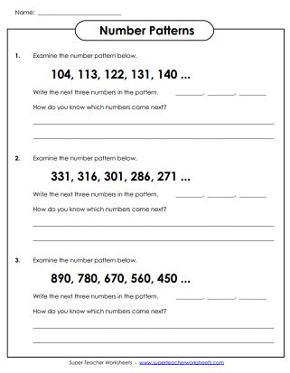 Explore Engaging Number Patterns Worksheets for Effective Learning