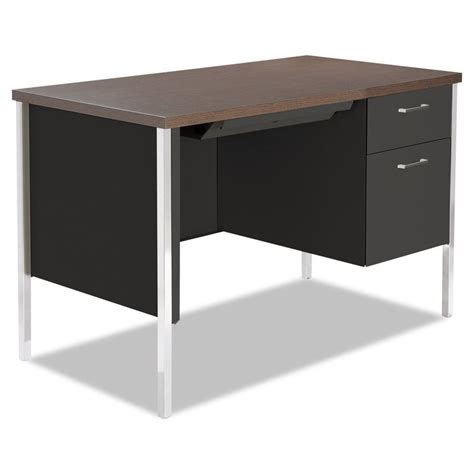 Compact Single Pedestal Metal Desk 45" x 24"