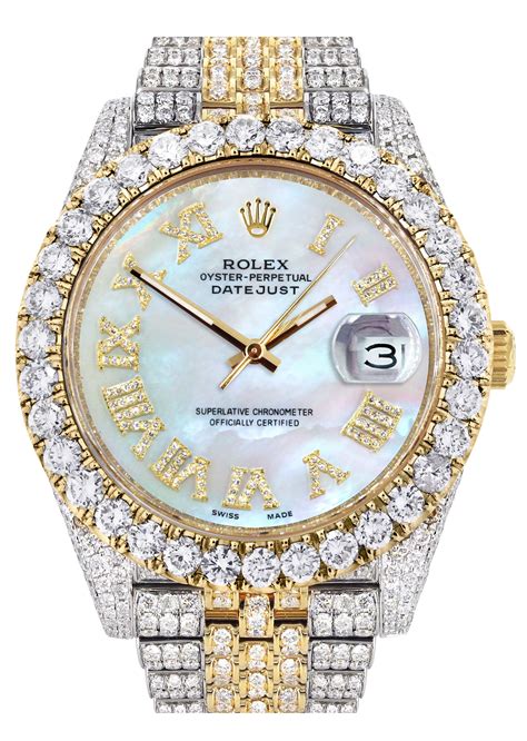 Diamond Iced Out Rolex Datejust 41 | 25 Carats Of Diamonds | Mother of ...