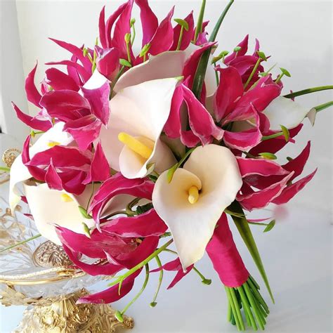 Flame And Calla Lily Bridal Bouquet - Handmade With Love | Oriflowers