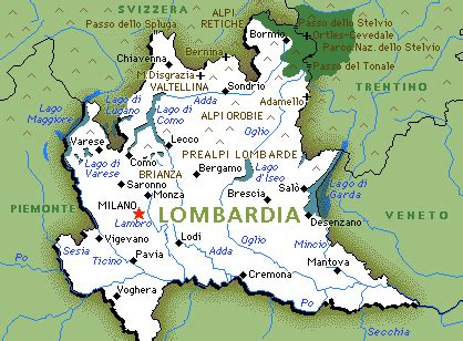 Lombardia Map Political Regions | Italy Map Geographic Region Province City