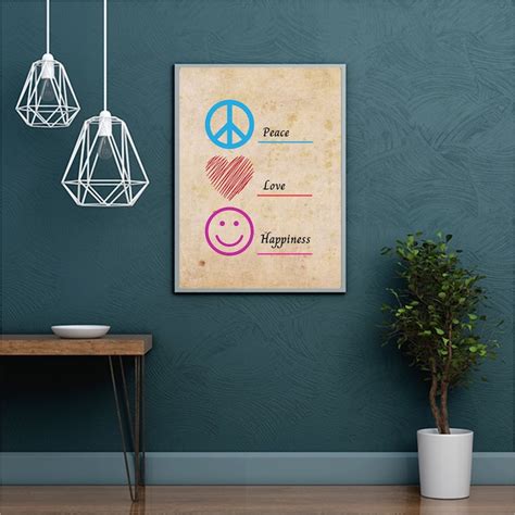 Peace Love Happiness Poster/peace Love Happiness Wall Decor - Etsy