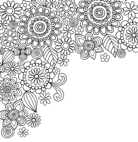 Flower Doodles - Doodle Coloring Pages