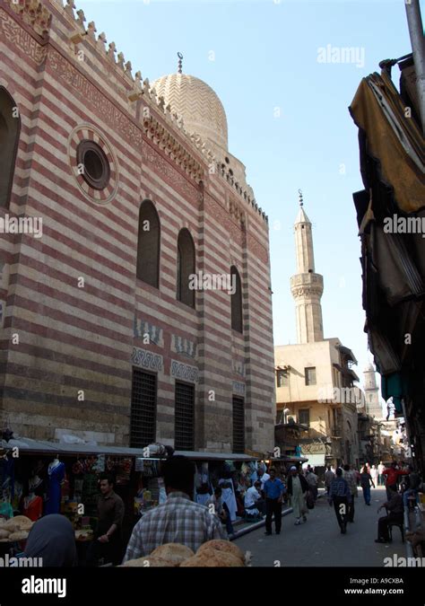 Mosques in Khan el Khalili bazaar in old Cairo Egypt Stock Photo - Alamy