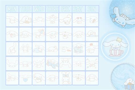 Cinnamoroll 2024 Calendar - Printable Word Searches