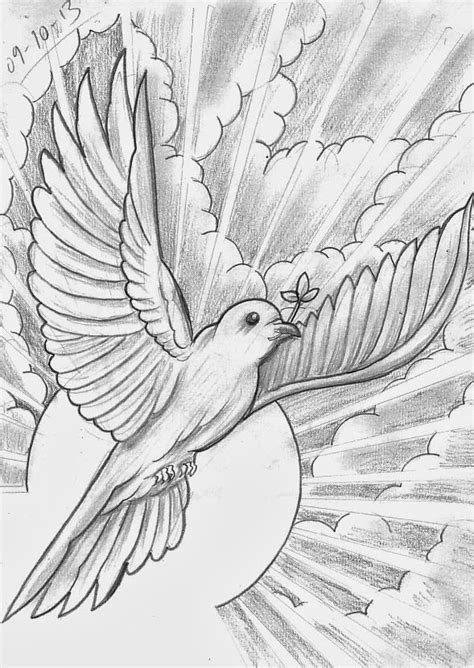Dove from heaven | Half sleeve tattoo stencils, Christian drawings, Tattoo sketches