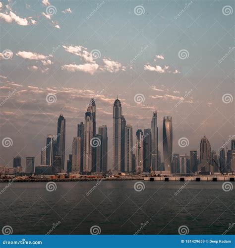 The Skyline of Dubai Marina Editorial Stock Image - Image of area ...