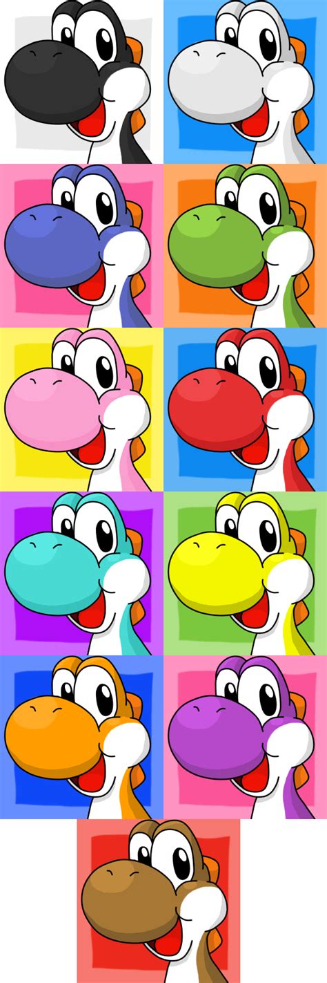 [FREE TO USE] Yoshi all colors by Hime--Nyan on deviantART