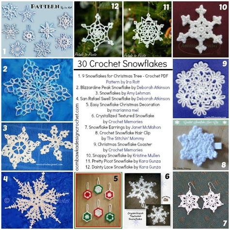 30 Free Crochet Snowflake Patterns for Winter