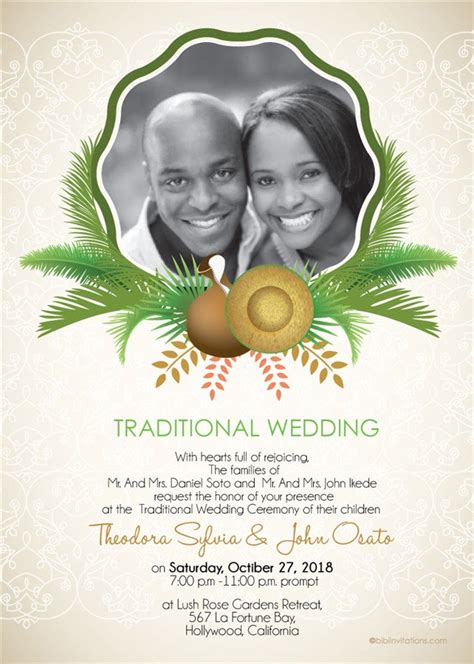 Printable African Wedding Invitation Card – Bibi Invitations