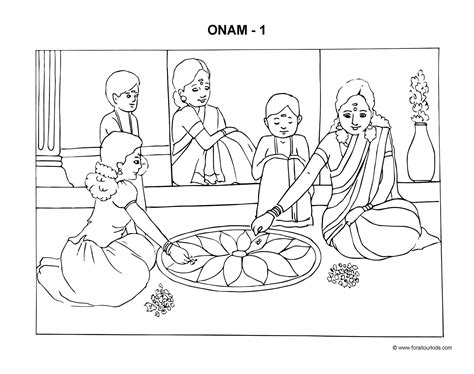 Onam Colouring Page-Free Printable | Colouring pages, Festivals of ...