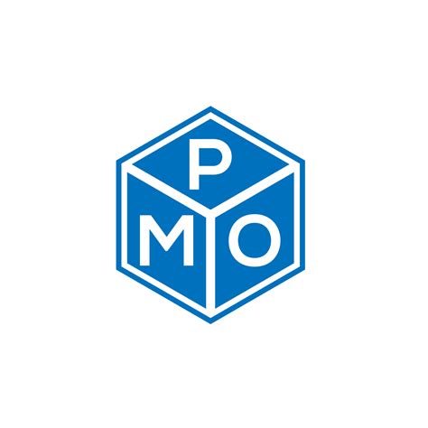 PMO letter logo design on black background. PMO creative initials ...