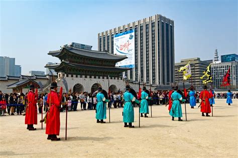 The Royal Guard-Changing Ceremony Gyeongbokgung Palace Editorial Photo - Image of great ...