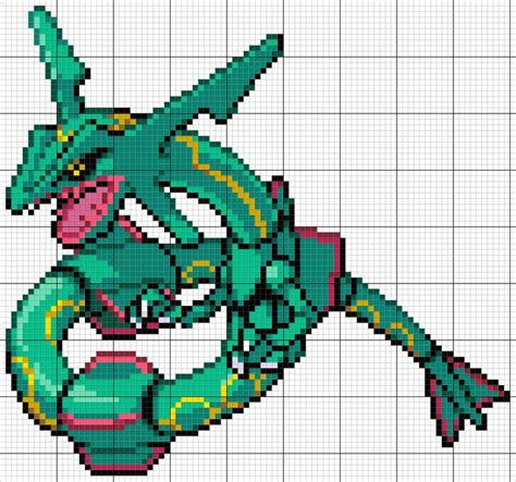 Rayquaza Pixel Art Pattern | Pixel art pokemon, Pixel art pattern ...