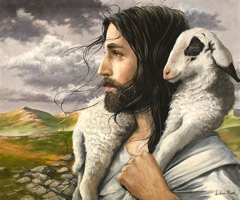 Jesus Carries His Sheep – Debbie Clark Art