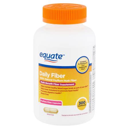 Equate Daily Fiber Psyllium Fiber Capsules, 300 count - Walmart.com