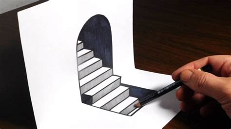 Papercraft Illusion How to Draw 3d Steps On Paper Easy Trick Art Optical Illusion - Printable ...