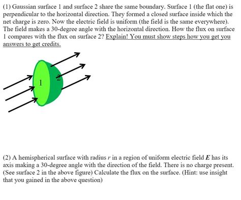 Solved (1) Gaussian surface 1 and surface 2 share the same | Chegg.com