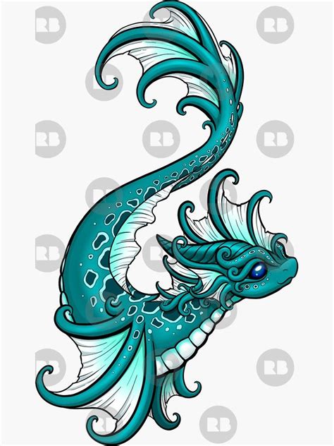 Water Dragon | Sticker in 2020 | Dragon artwork, Cute dragon drawing ...