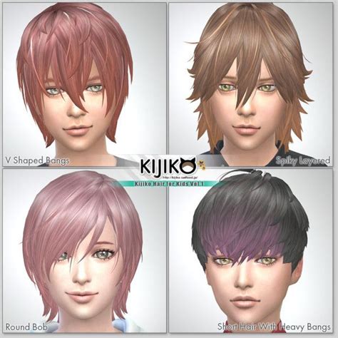 Sims 4 Hairs ~ Kijiko Sims: Kijiko Hair for Kids Vol.1 | Kids ...