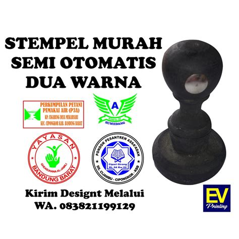 Jual Stempel Murah Semi Otomatis Dua Warna | Shopee Indonesia