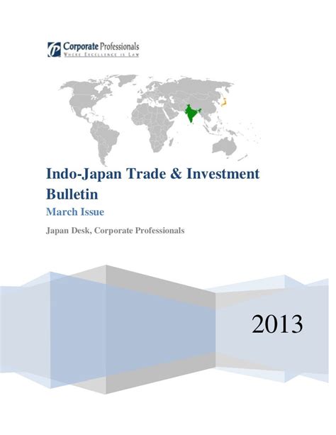 India Japan Trade and Investment Monthly Bulletin