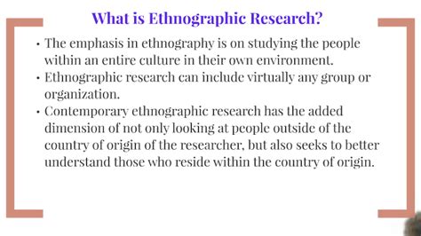 Types Of Ethnographic Research - slideshare