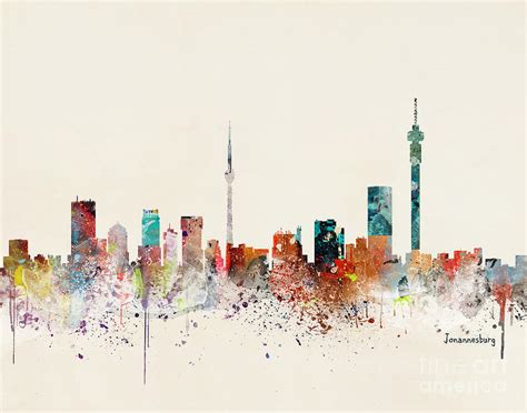 Johannesburg Skyline Painting by Bri Buckley | Pixels