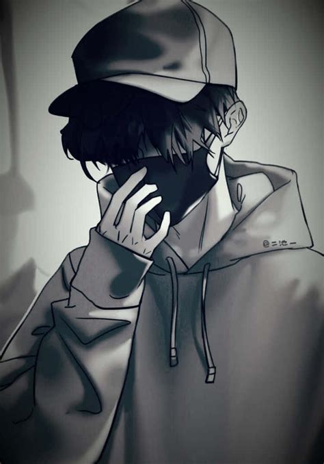 Download Mysterious Sad Boy In Hoodie And Mask Wallpaper | Wallpapers.com