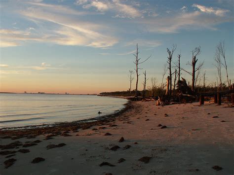 Sunset At Ocean Springs Beach by Matt Holcomb