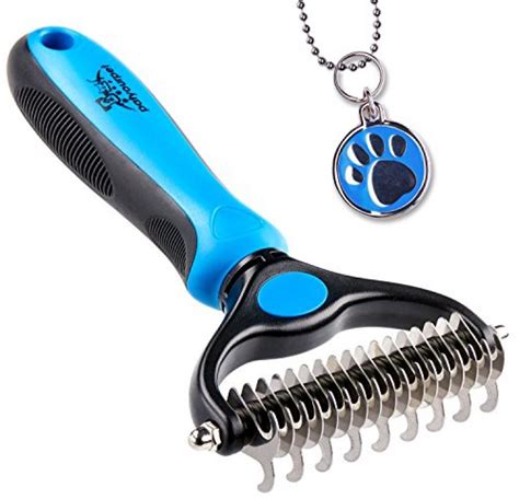 Pet Grooming Tool - 2 Sided Undercoat Rake for Cats & Dogs - Safe ...