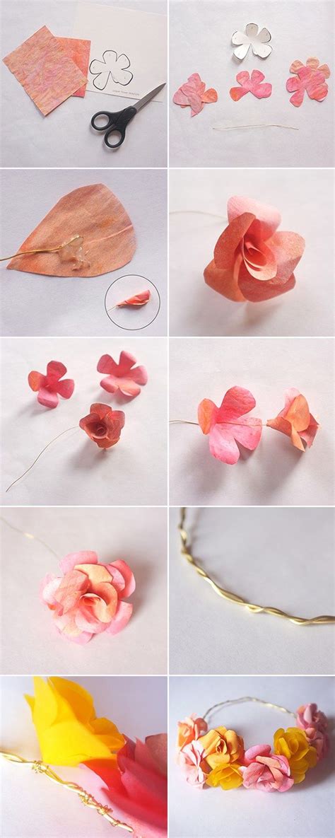 Paper flower crown diy, Paper flower crown, Diy flower crown