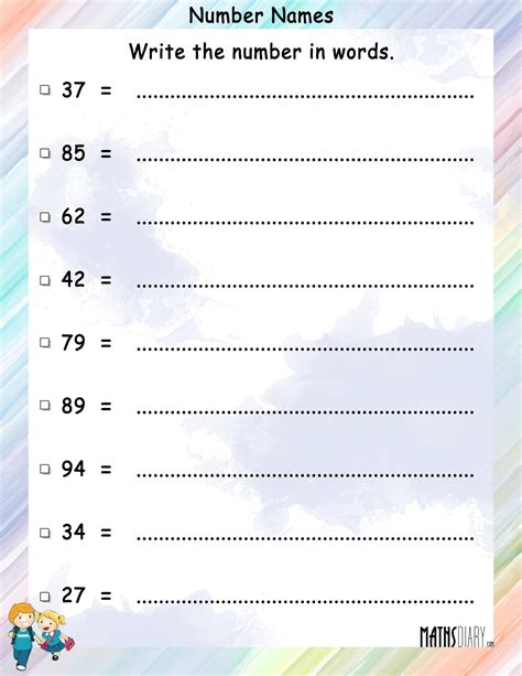 Number Names 1 To 20 Worksheets