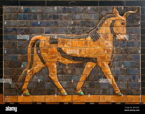 Aurochs (bulls). Ishtar gate. Babylon. Neo-Babylon. 604-562 BC. Glazed Brick. Iraq. Istanbul ...