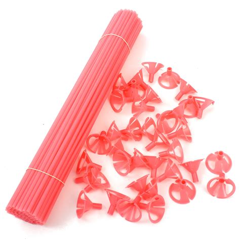 100pcs 38cm Plastic Colorful Balloon Stick Balloon Prop Party ...