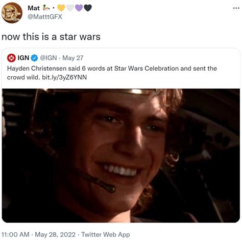 now this is a star wars | Hayden Christensen Said 6 Words at Star Wars Celebration | Know Your Meme