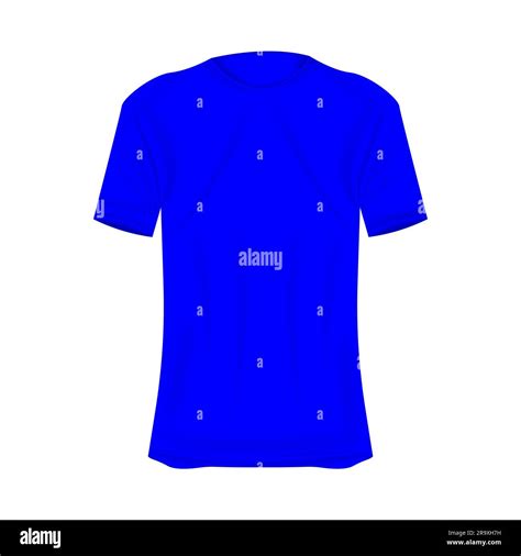 T-shirt mockup in blue colors. Mockup of realistic shirt with short sleeves. Blank t-shirt ...