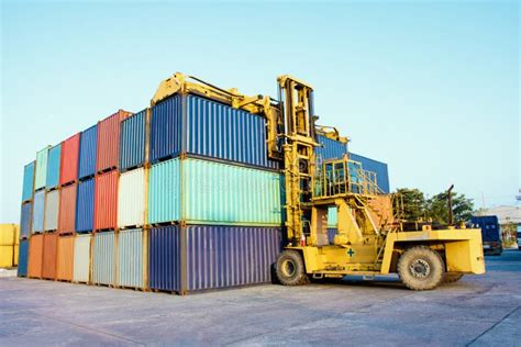 Container forklift stock image. Image of crane, equipment - 20977333