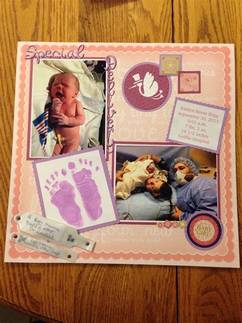 Newborn scrapbook page | Baby boy scrapbook layouts, Baby boy scrapbook ...